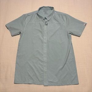 Men’s Costa Hybrid Tech Button Down Shirt | Light Blue | Size Medium